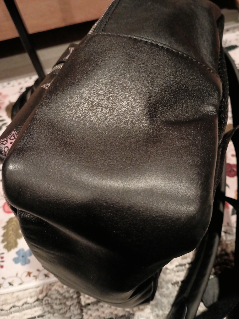 COACH Charlie Medium Leather Backpack Black Pink Metallic Star Print F30550 - Picture 10 of 11